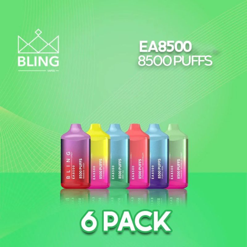 bling ea8500 disposable vape 8500 puffs 6 pack 1 turbo