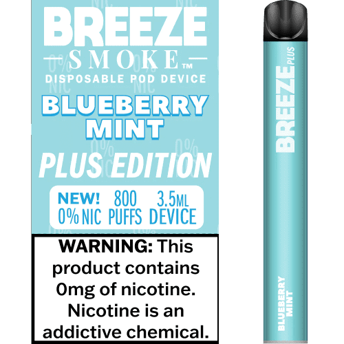 Breeze Plus Zero Blueberry Mint Flavor - Disposable Vape