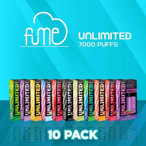 fume disposable vape unlimited 7000 puffs 10 pack turbo