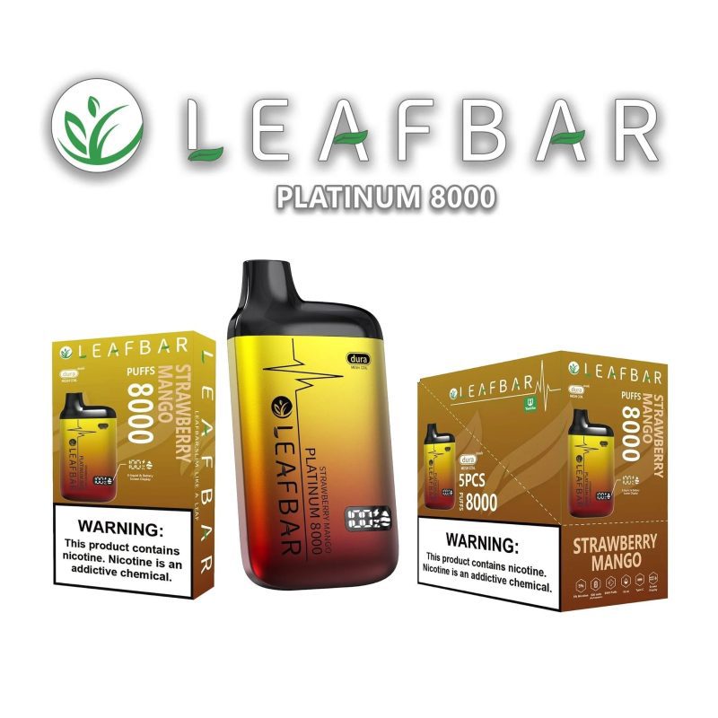 leaf bar platinum disposable vape 8000 puffs 3 pack 12 turbo 1